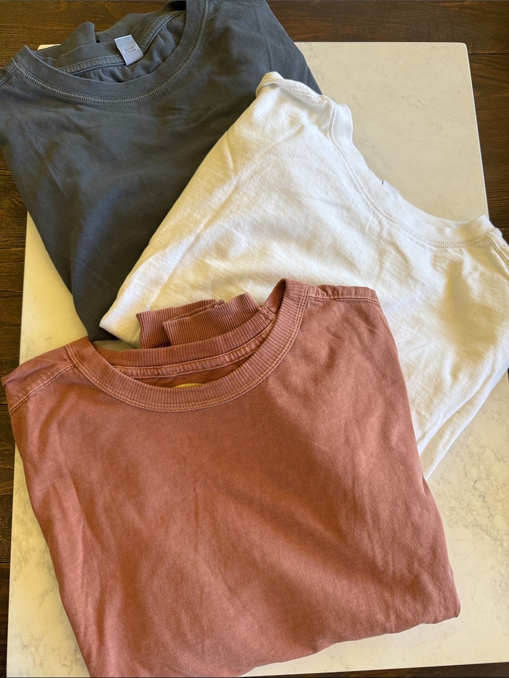 Old Navy Drop Shoulder Long Sleeve Tees - Charcoal, White, Rust